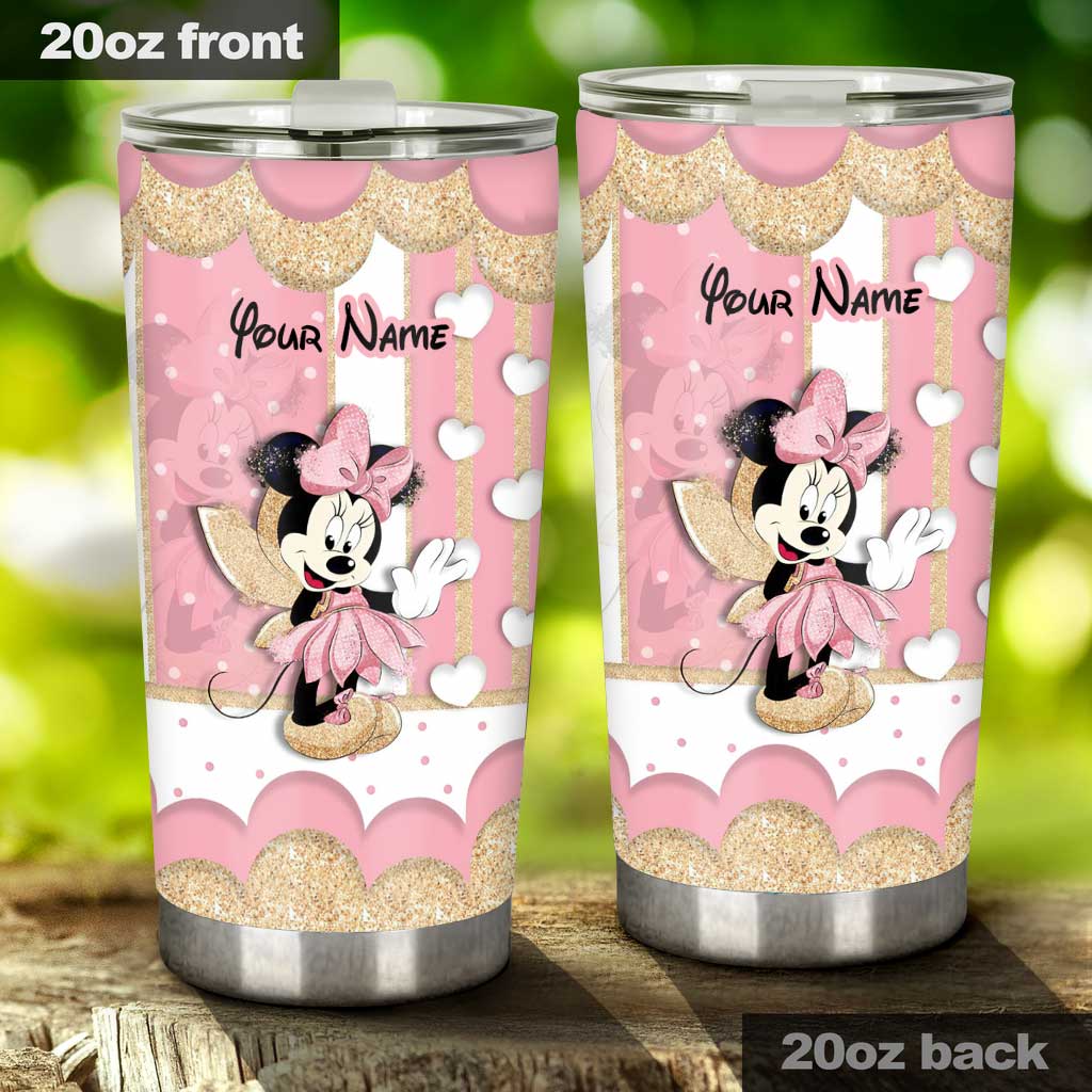 Personalized Pink Mouse Tumbler Custom Name Gift for Girls Tumbler GradoCreations