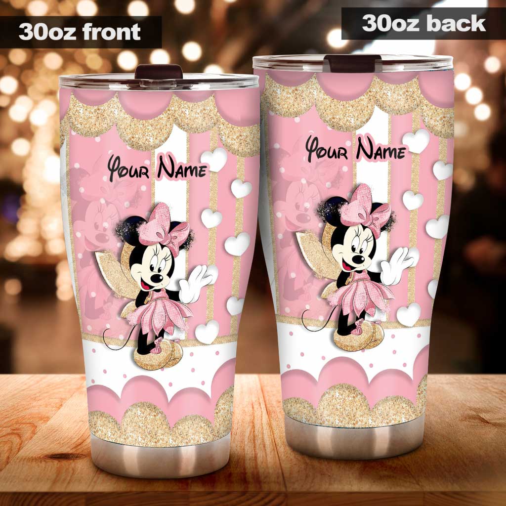 Personalized Pink Mouse Tumbler Custom Name Gift for Girls Tumbler GradoCreations
