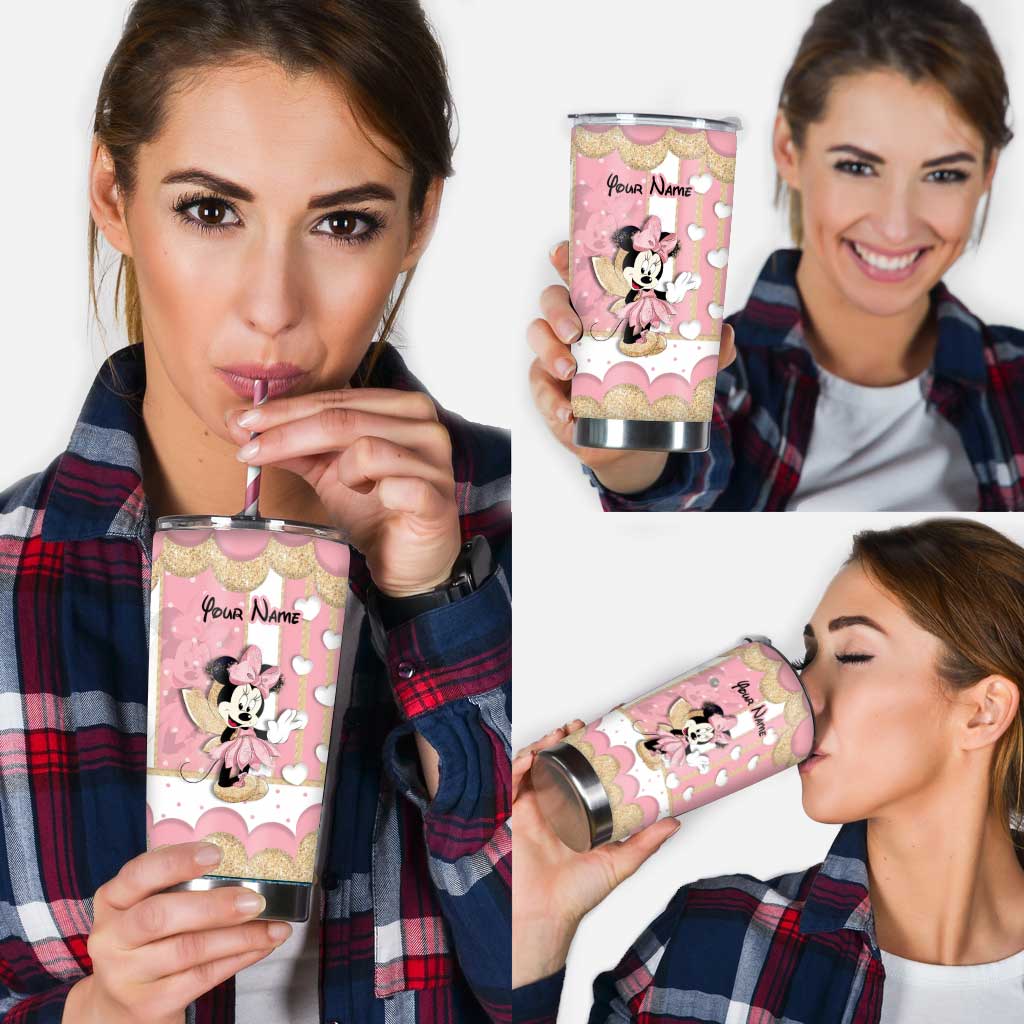 Personalized Pink Mouse Tumbler Custom Name Gift for Girls Tumbler GradoCreations
