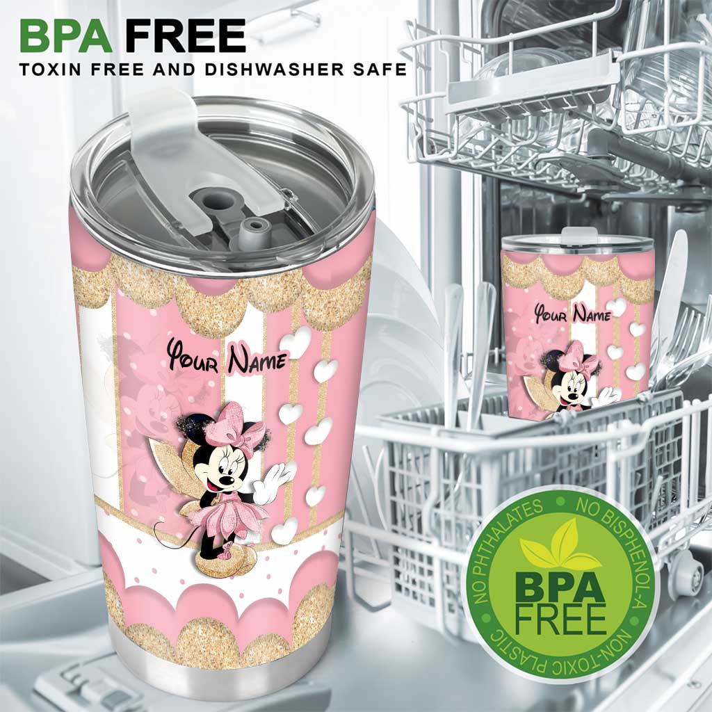 Personalized Pink Mouse Tumbler Custom Name Gift for Girls Tumbler GradoCreations