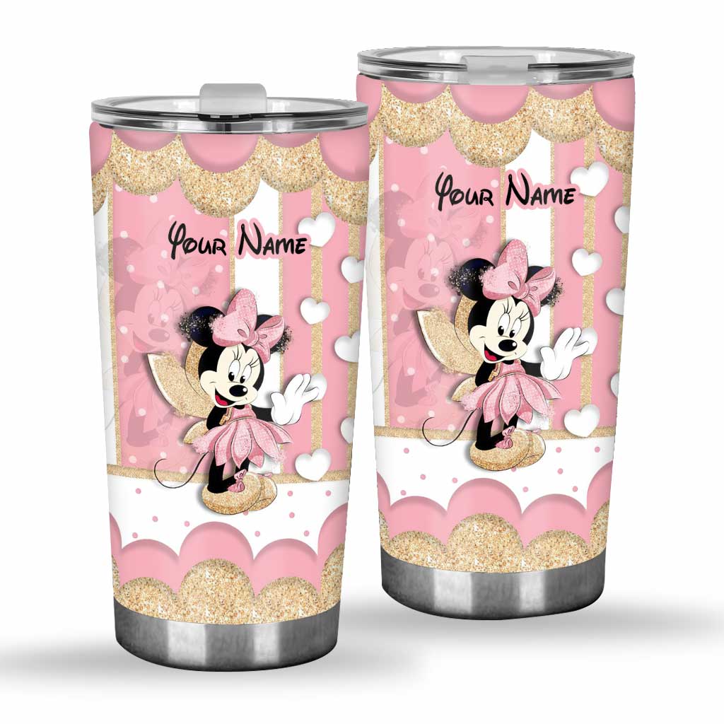 Personalized Pink Mouse Tumbler Custom Name Gift for Girls Tumbler GradoCreations