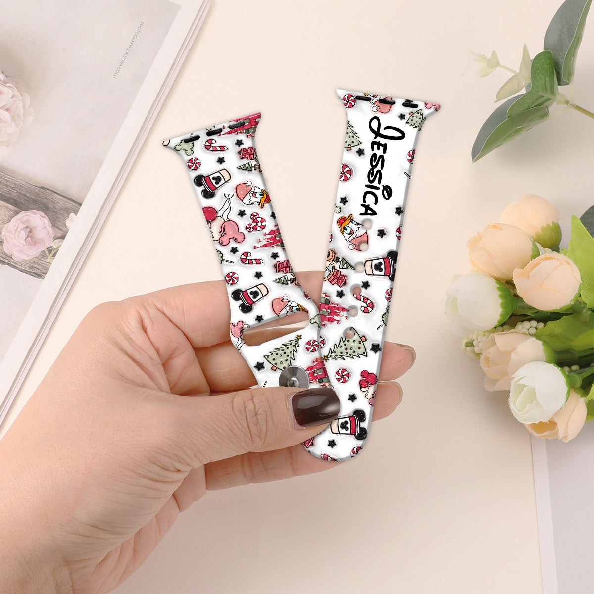 Personalized Christmas Apple Watch Band Custom Name Gift Apple Watch Band GradoCreations