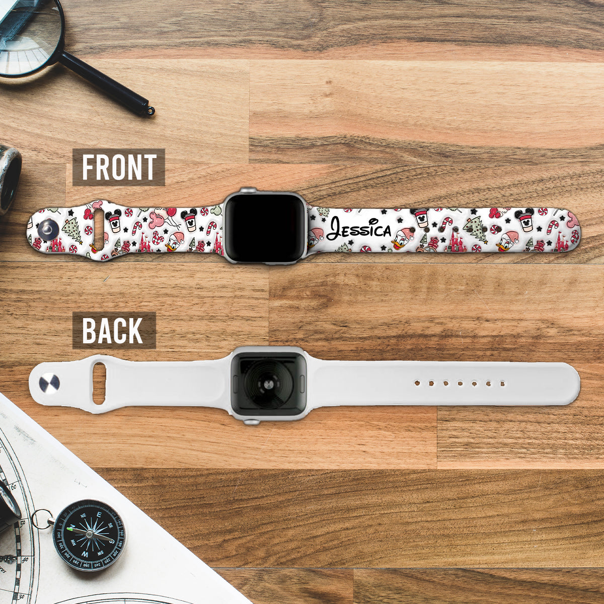 Personalized Christmas Apple Watch Band Custom Name Gift Apple Watch Band GradoCreations