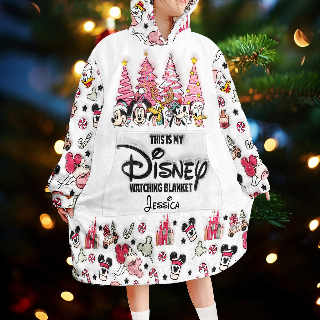 Personalized Disney Watching Blanket Hoodie Custom Name Gift Blanket Hoodie GradoCreations
