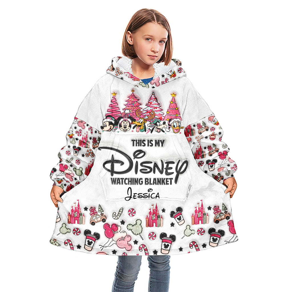 Personalized Disney Watching Blanket Hoodie Custom Name Gift Blanket Hoodie GradoCreations
