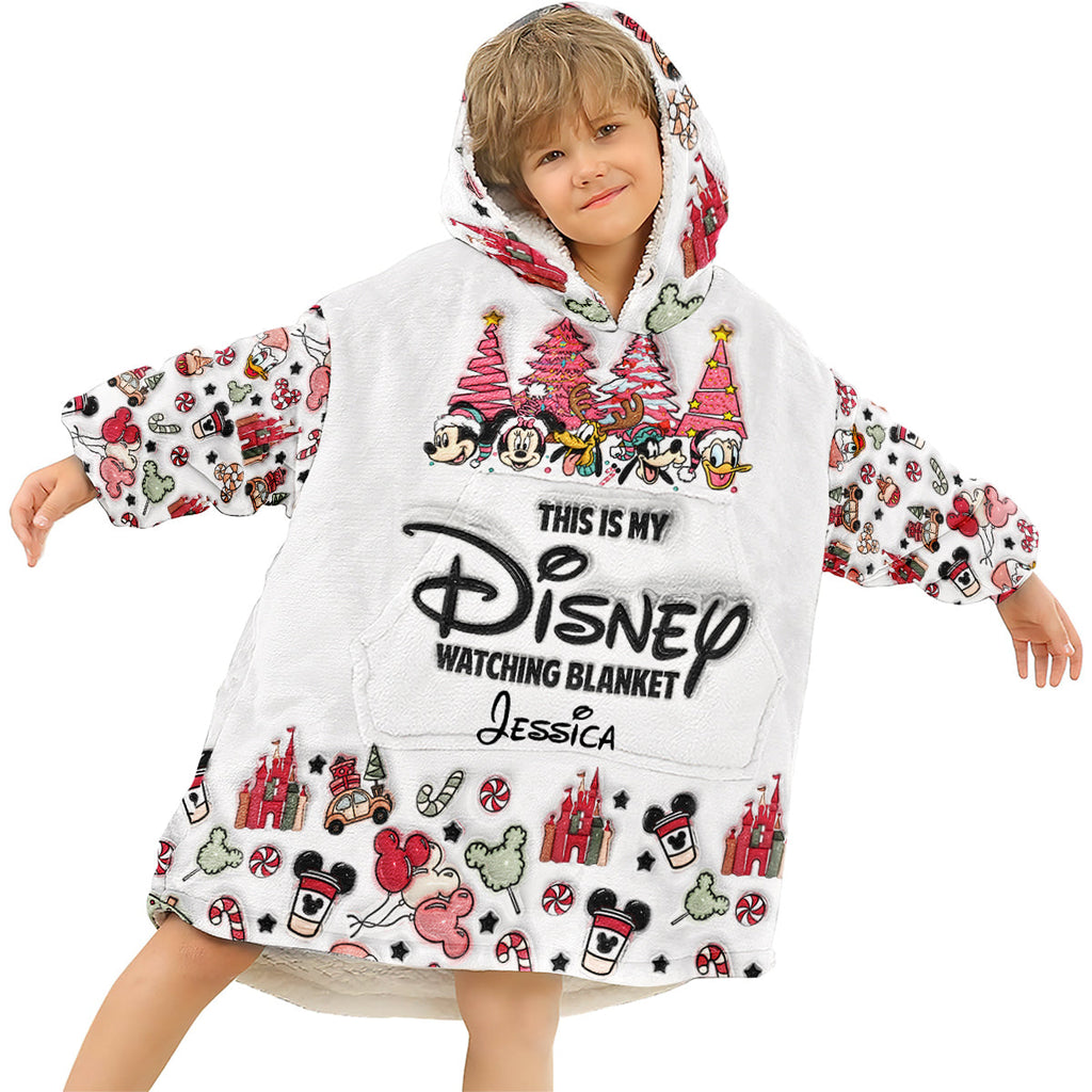 Personalized Disney Watching Blanket Hoodie Custom Name Gift Blanket Hoodie GradoCreations