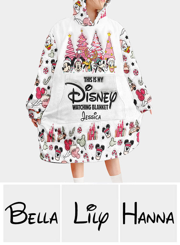 Personalized Disney Watching Blanket Hoodie Custom Name Gift Blanket Hoodie GradoCreations