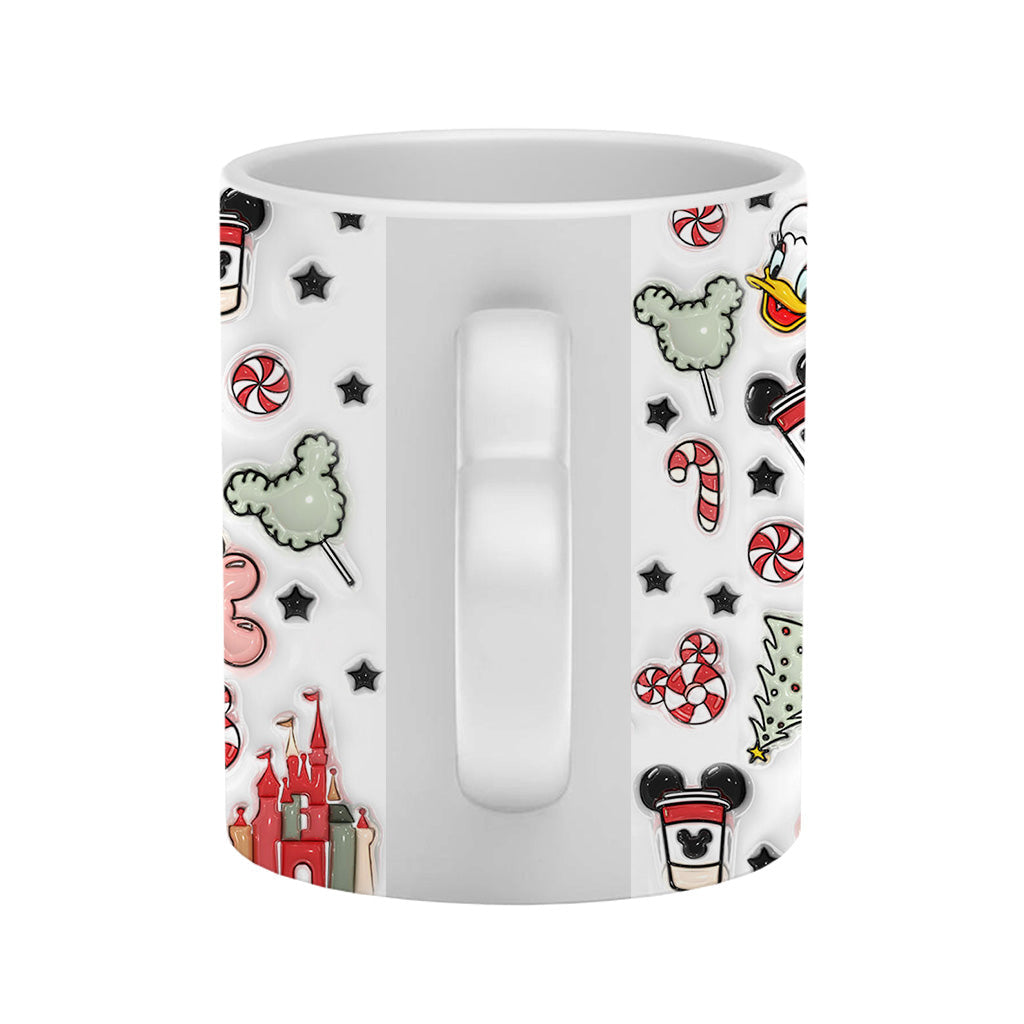 Personalized Christmas Heart Handle Mug with Mickey Mouse Design Heart Handle Mug GradoCreations