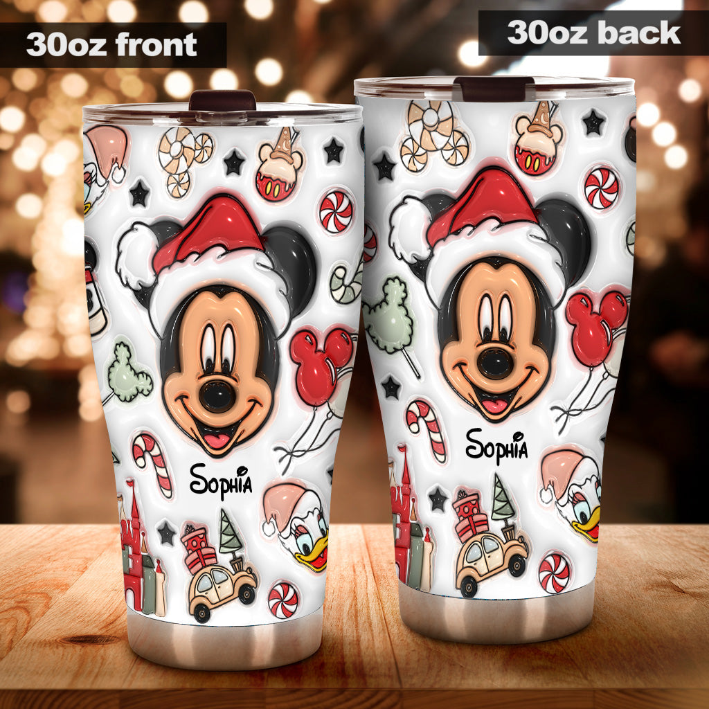 Personalized Christmas Mouse Tumbler Custom Name Gift Tumbler GradoCreations