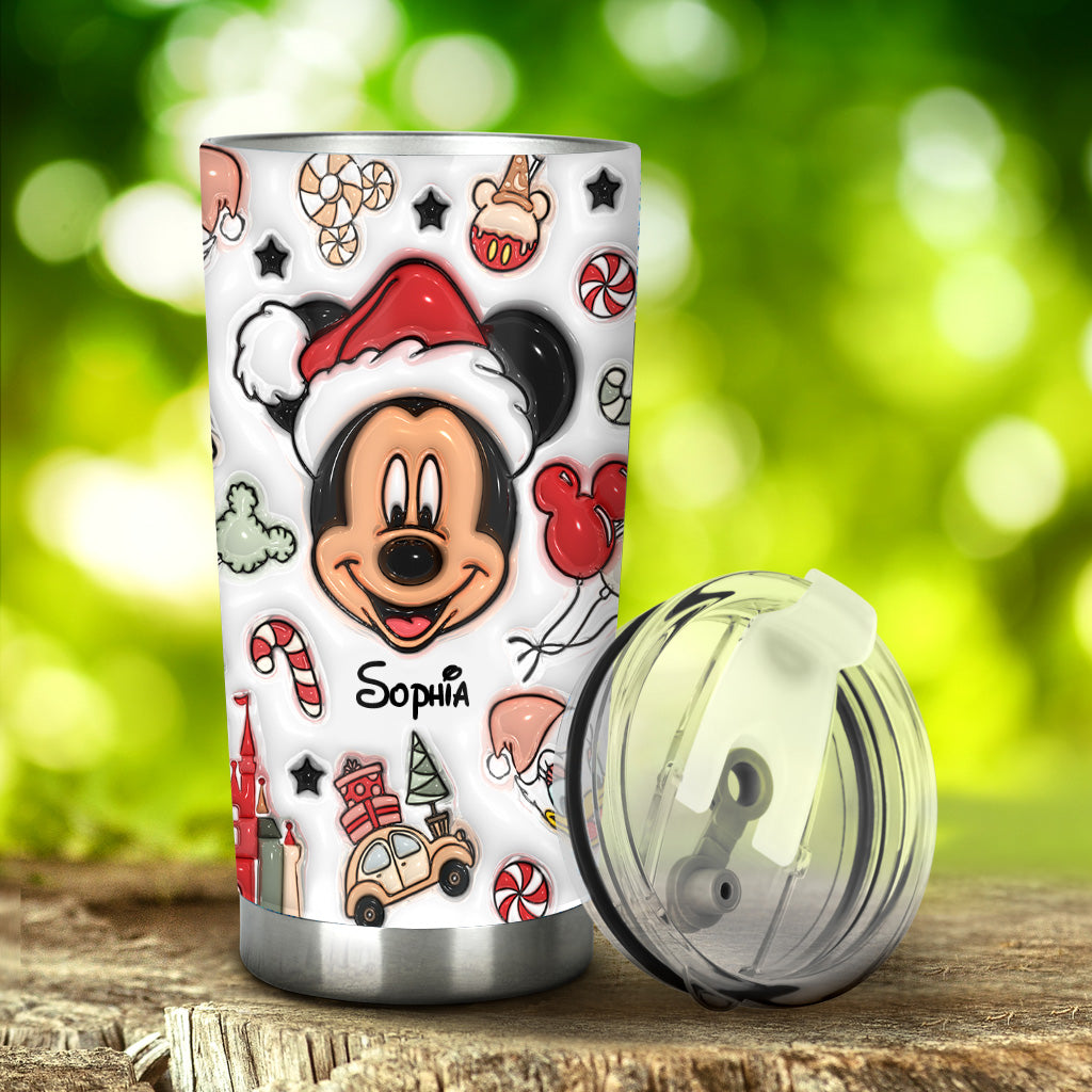 Personalized Christmas Mouse Tumbler Custom Name Gift Tumbler GradoCreations