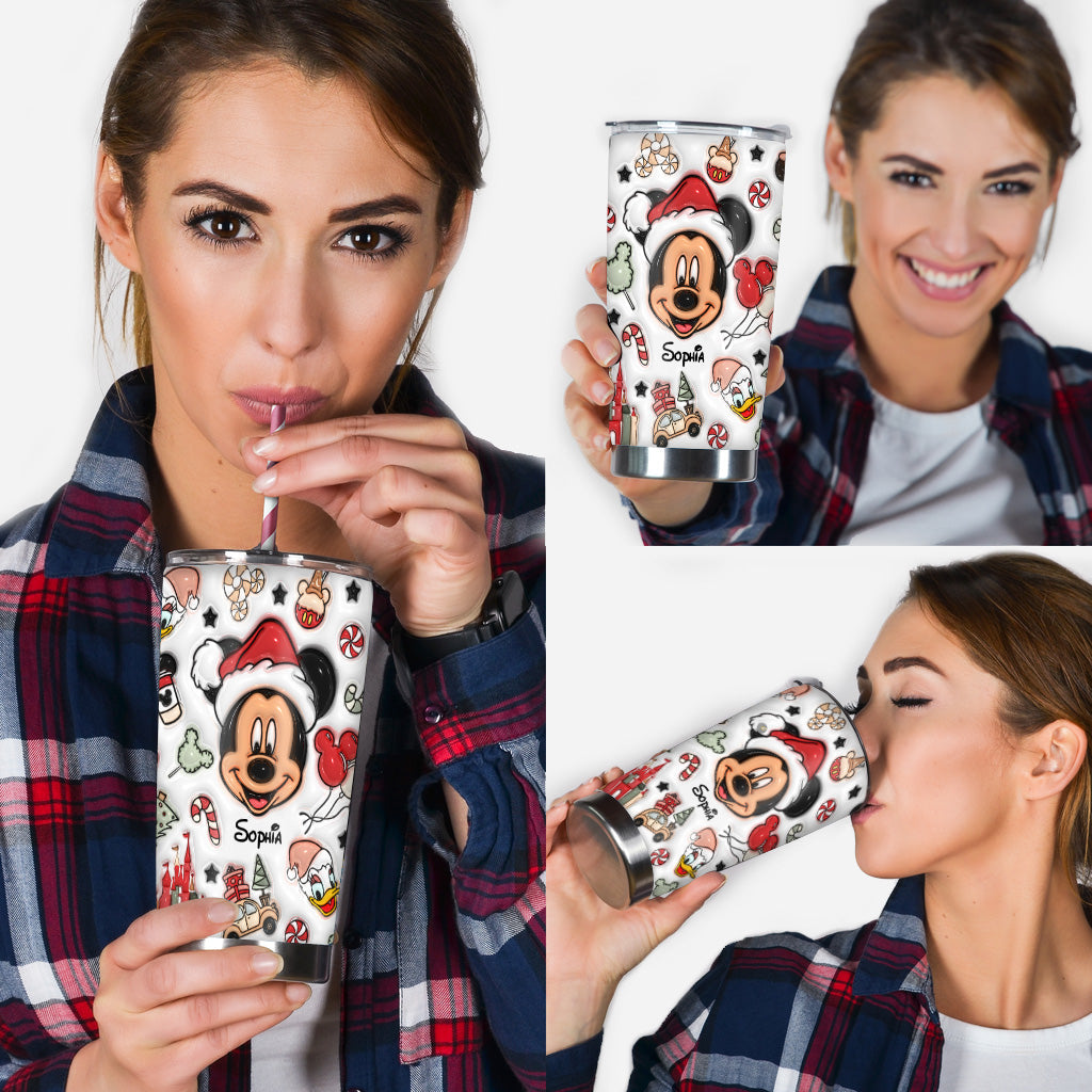 Personalized Christmas Mouse Tumbler Custom Name Gift Tumbler GradoCreations