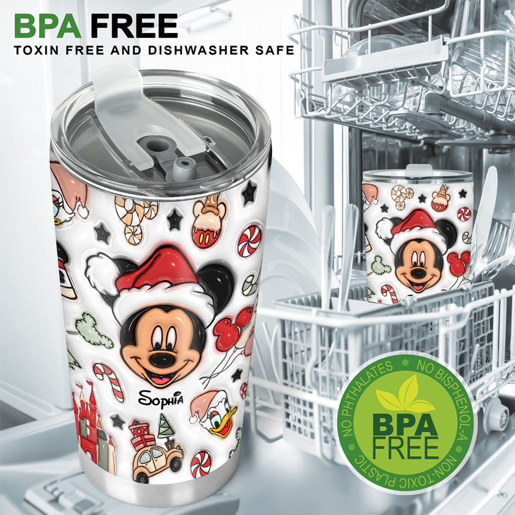 Personalized Christmas Mouse Tumbler Custom Name Gift Tumbler GradoCreations