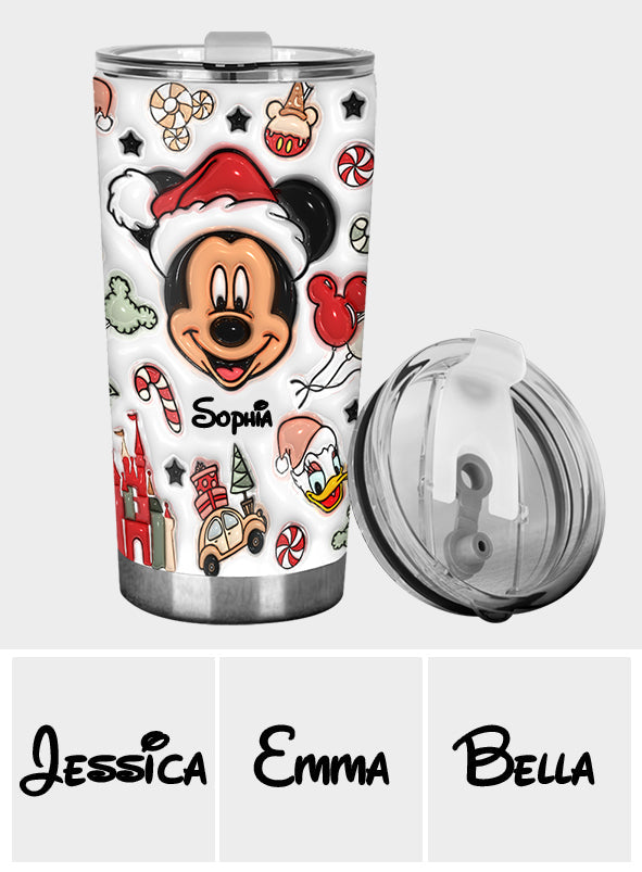 Personalized Christmas Mouse Tumbler Custom Name Gift Tumbler GradoCreations