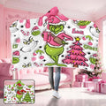 Personalized Grinch Christmas Hooded Blanket Gift for Kids Hooded Blanket GradoCreations