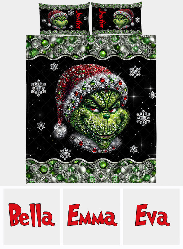 Personalized Grinchmas Quilt Set Unique Christmas Gift Quilt Set GradoCreations