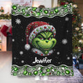Personalized Grinch Christmas Blanket Soft Flannel Gift Blanket GradoCreations