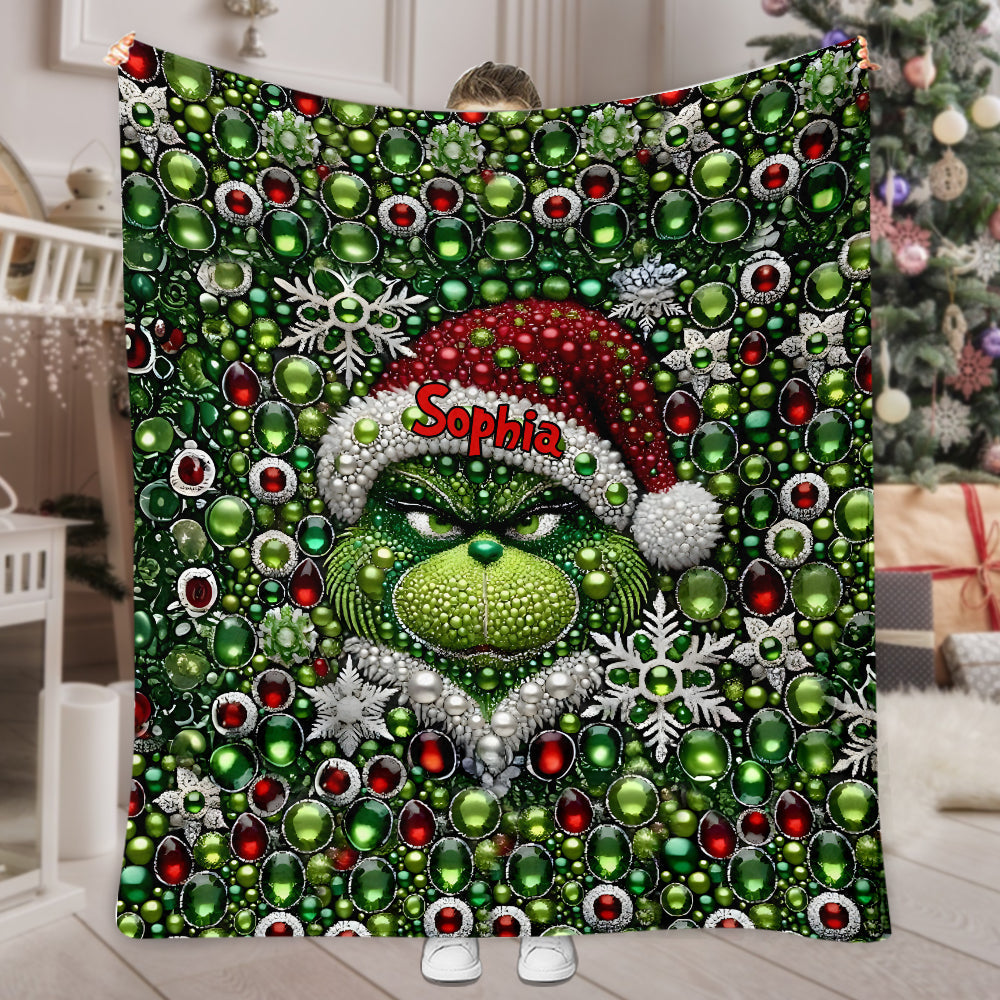 Personalized Grinchmas Blanket Custom Name Christmas Gift Blanket GradoCreations