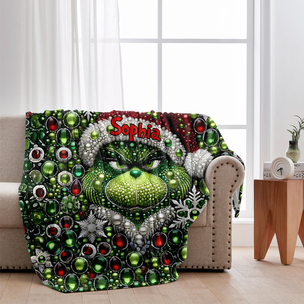 Personalized Grinchmas Blanket Custom Name Christmas Gift Blanket GradoCreations