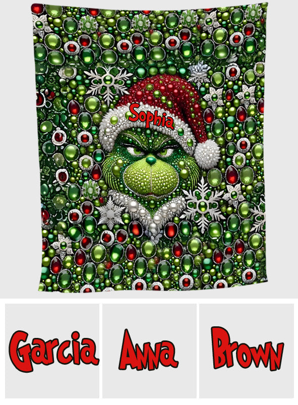 Personalized Grinchmas Blanket Custom Name Christmas Gift Blanket GradoCreations