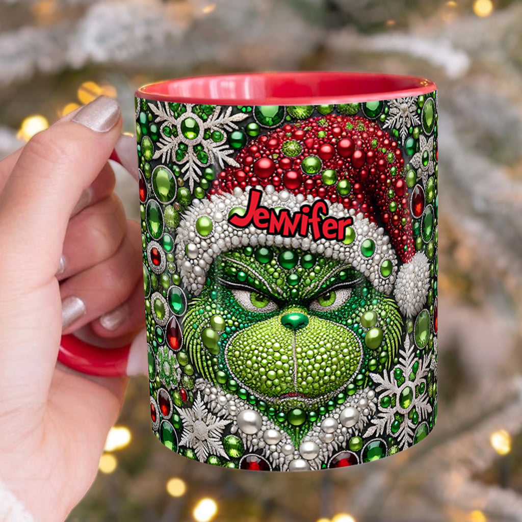 Personalized Grinch Accent Mug Custom Name Christmas Gift Accent Mug GradoCreations