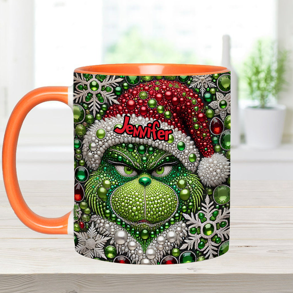 Personalized Grinch Accent Mug Custom Name Christmas Gift Accent Mug GradoCreations