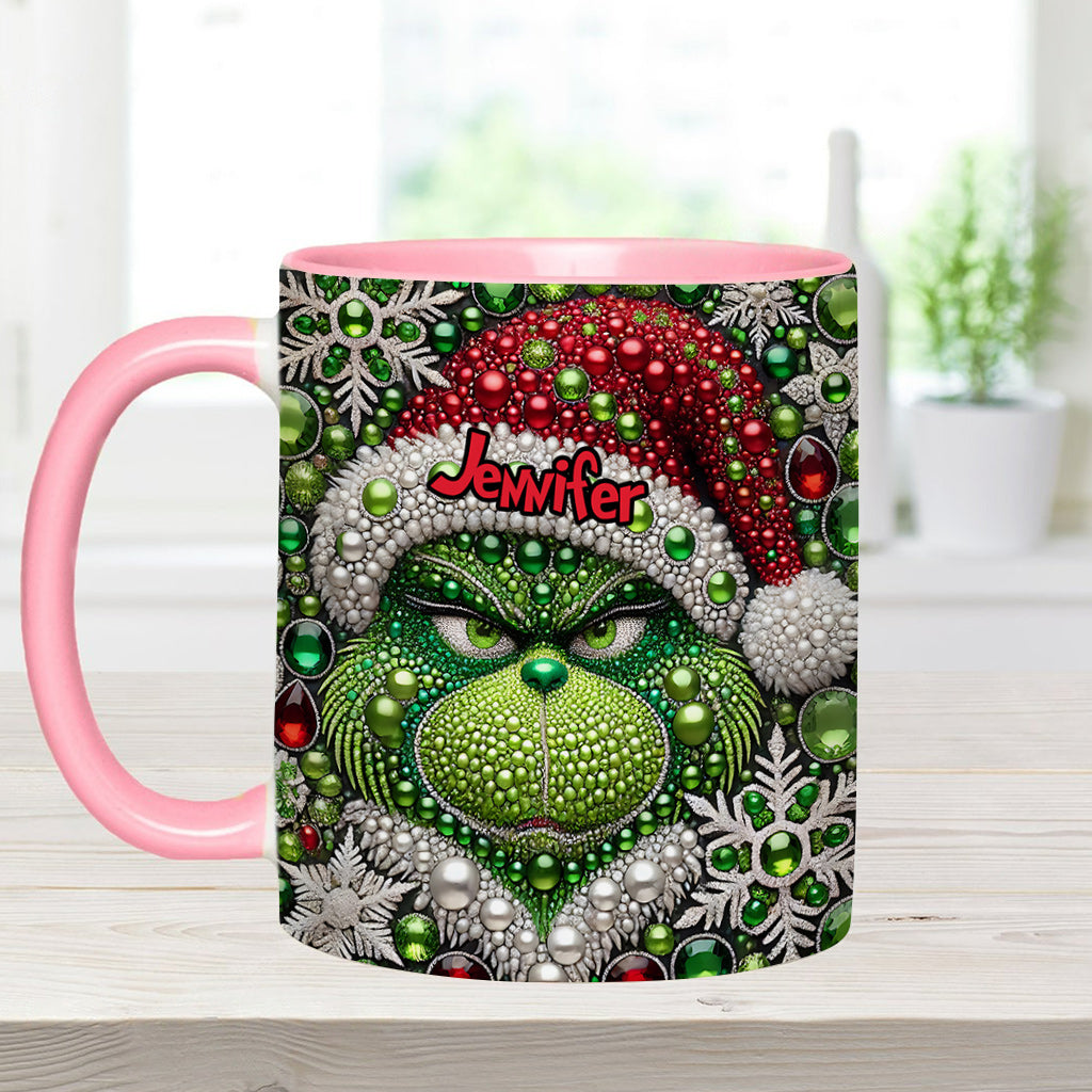 Personalized Grinch Accent Mug Custom Name Christmas Gift Accent Mug GradoCreations