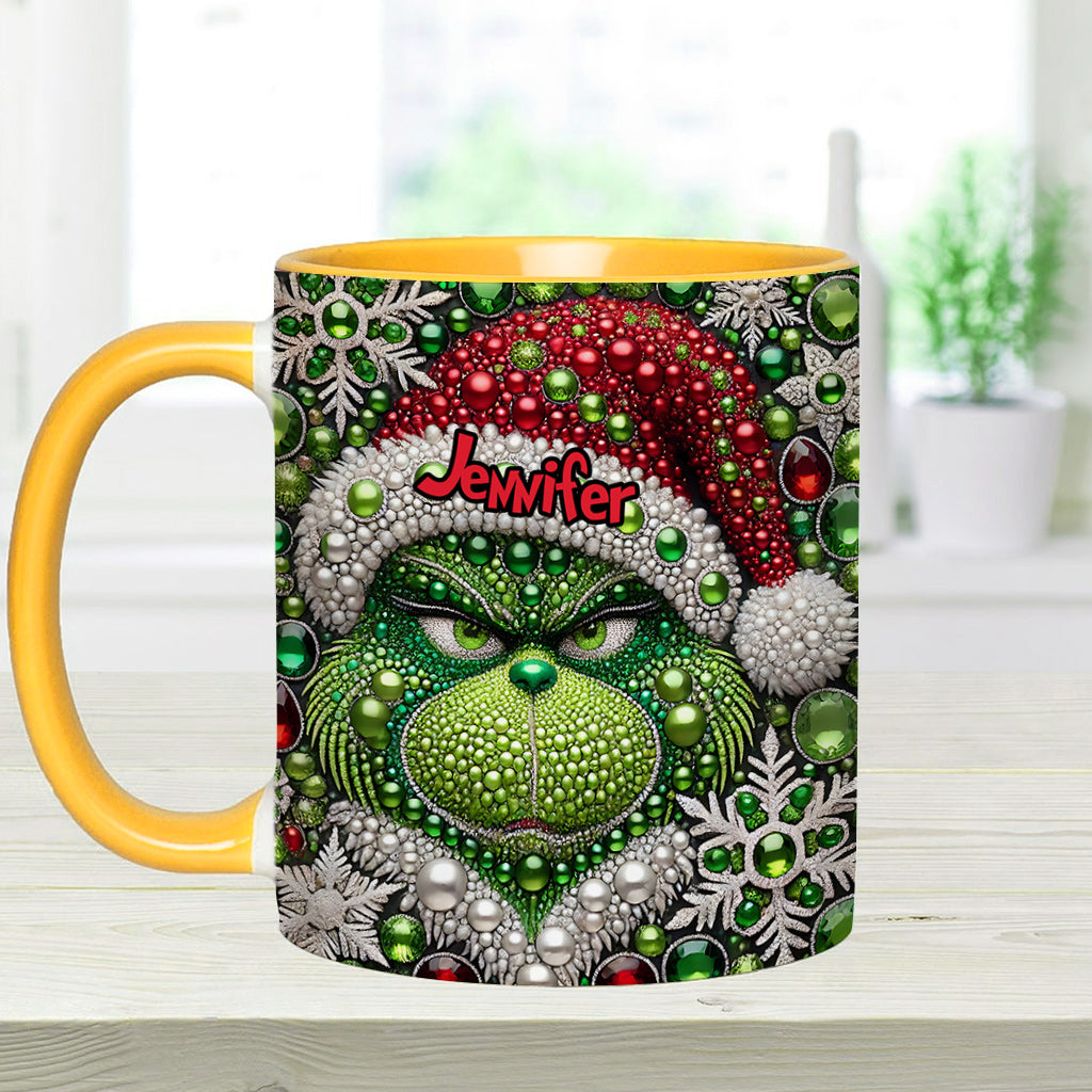 Personalized Grinch Accent Mug Custom Name Christmas Gift Accent Mug GradoCreations