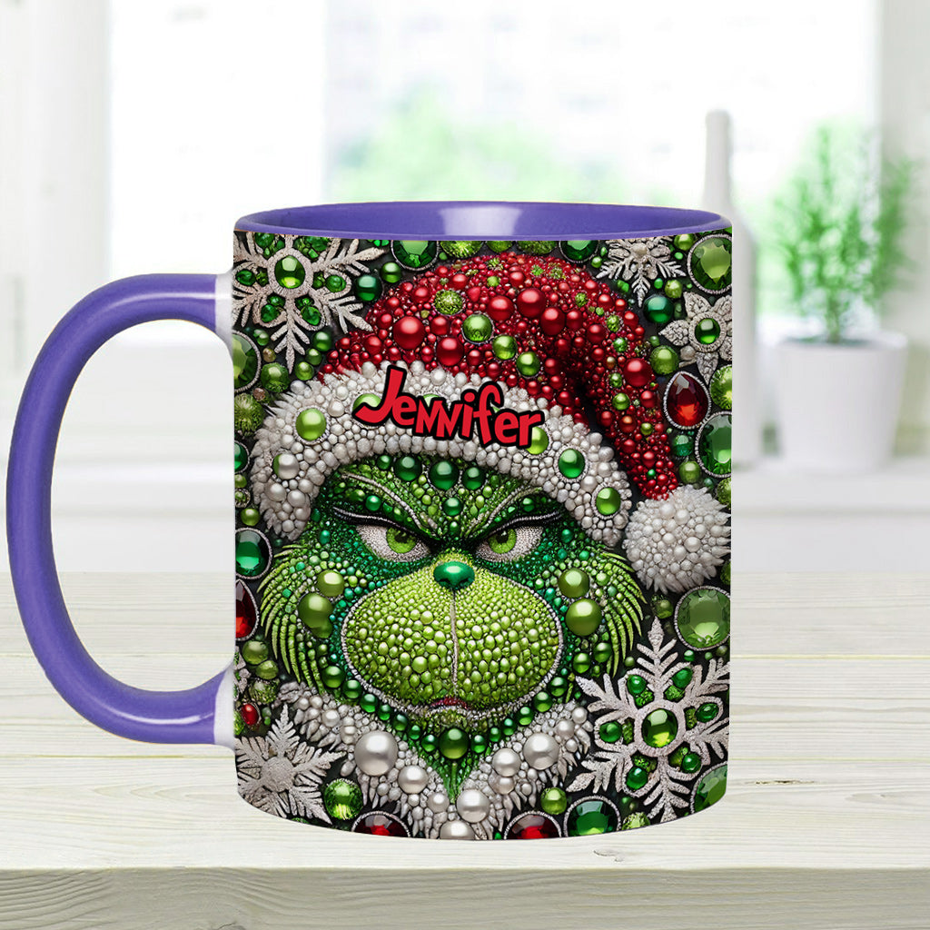 Personalized Grinch Accent Mug Custom Name Christmas Gift Accent Mug GradoCreations
