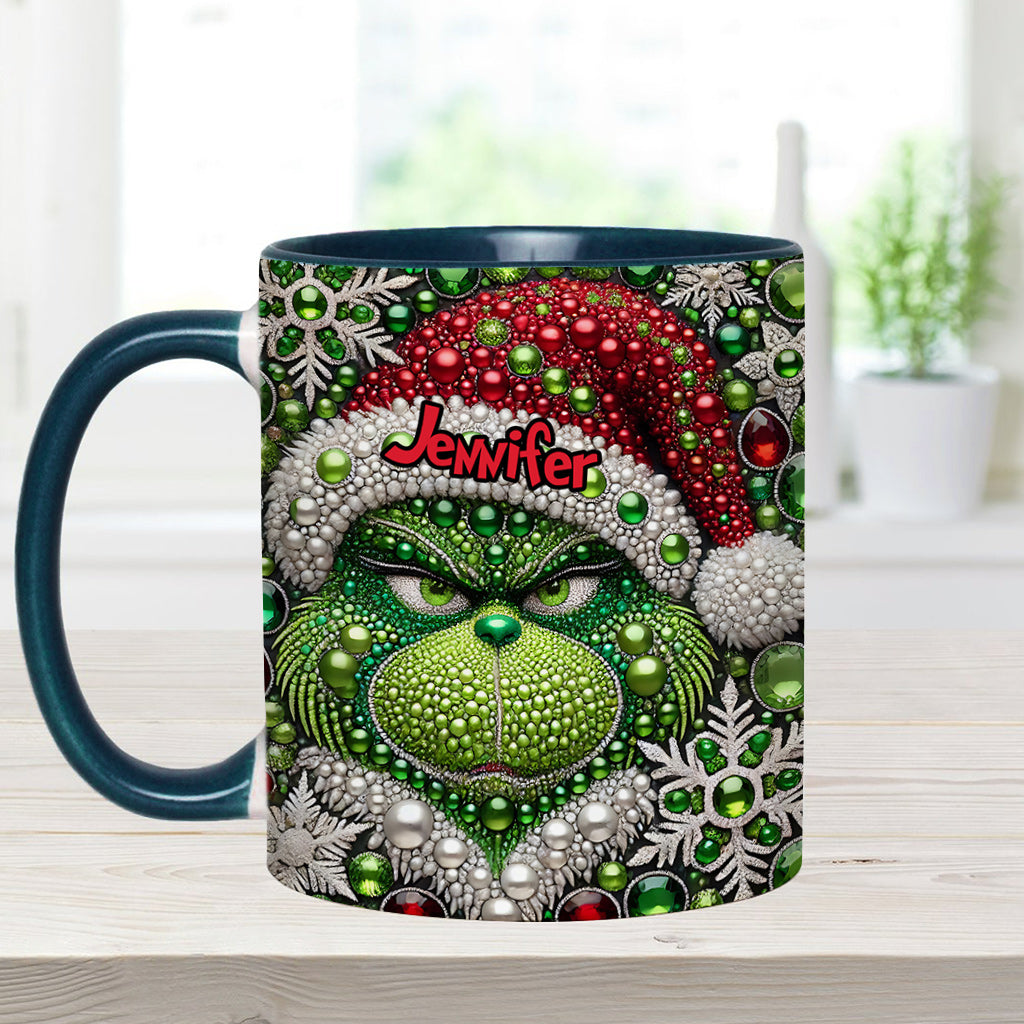 Personalized Grinch Accent Mug Custom Name Christmas Gift Accent Mug GradoCreations