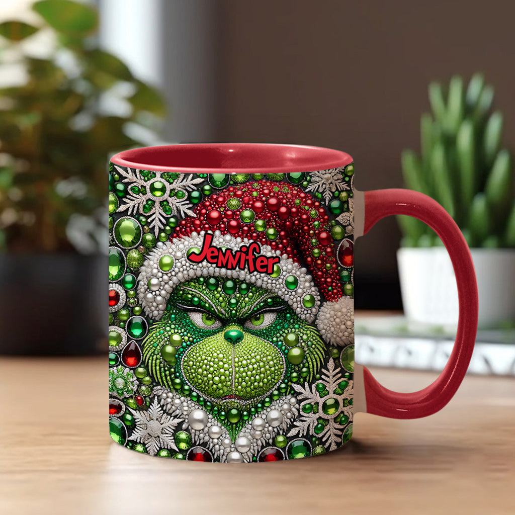 Personalized Grinch Accent Mug Custom Name Christmas Gift Accent Mug GradoCreations