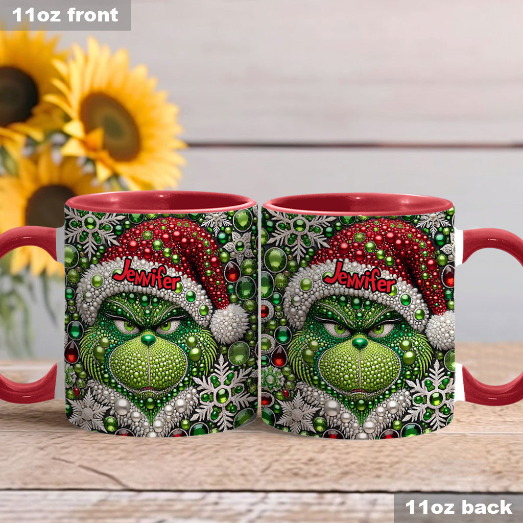 Personalized Grinch Accent Mug Custom Name Christmas Gift Accent Mug GradoCreations