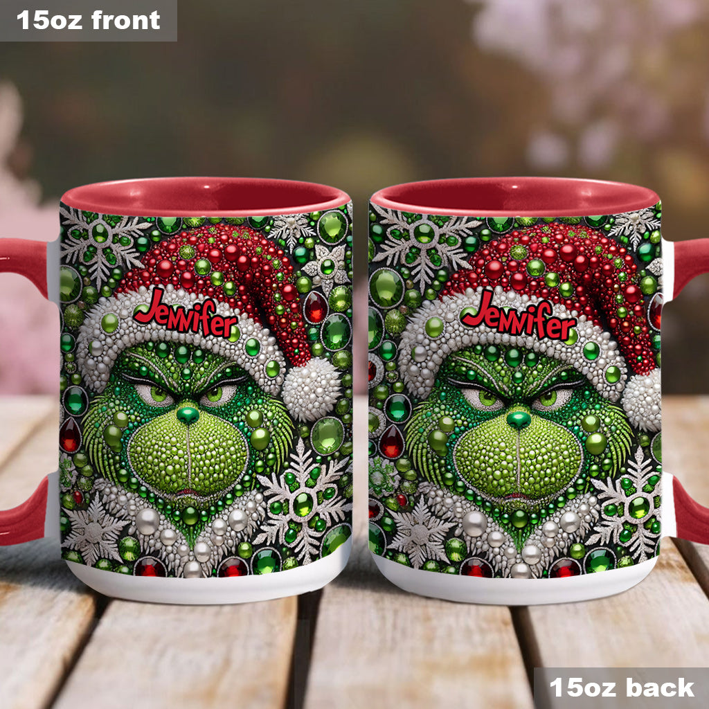Personalized Grinch Accent Mug Custom Name Christmas Gift Accent Mug GradoCreations