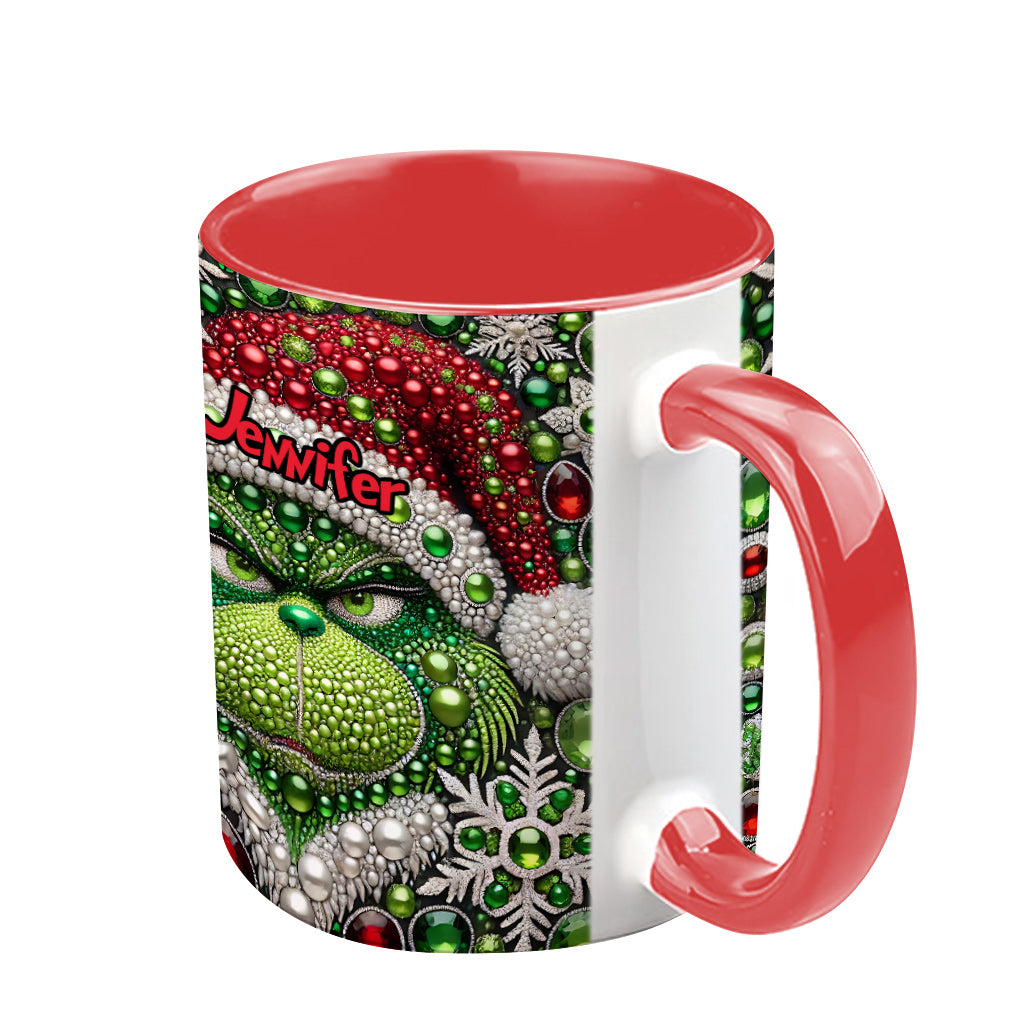 Personalized Grinch Accent Mug Custom Name Christmas Gift Accent Mug GradoCreations