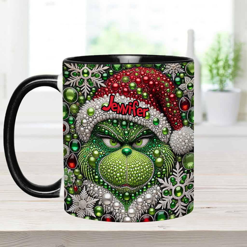 Personalized Grinch Accent Mug Custom Name Christmas Gift Accent Mug GradoCreations