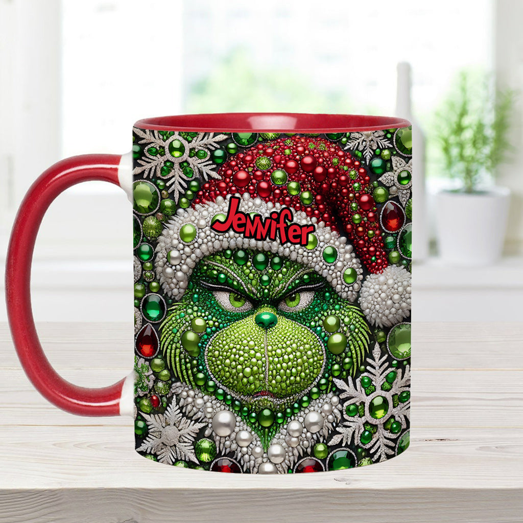 Personalized Grinch Accent Mug Custom Name Christmas Gift Accent Mug GradoCreations