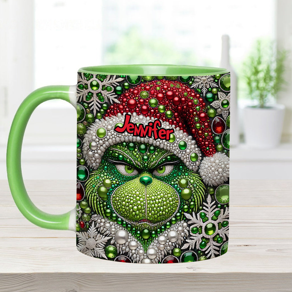 Personalized Grinch Accent Mug Custom Name Christmas Gift Accent Mug GradoCreations