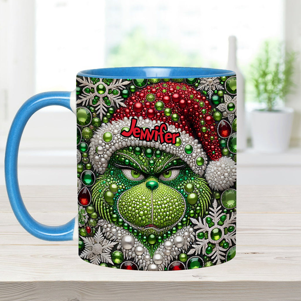 Personalized Grinch Accent Mug Custom Name Christmas Gift Accent Mug GradoCreations
