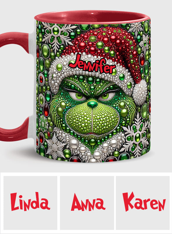Personalized Grinch Accent Mug Custom Name Christmas Gift Accent Mug GradoCreations