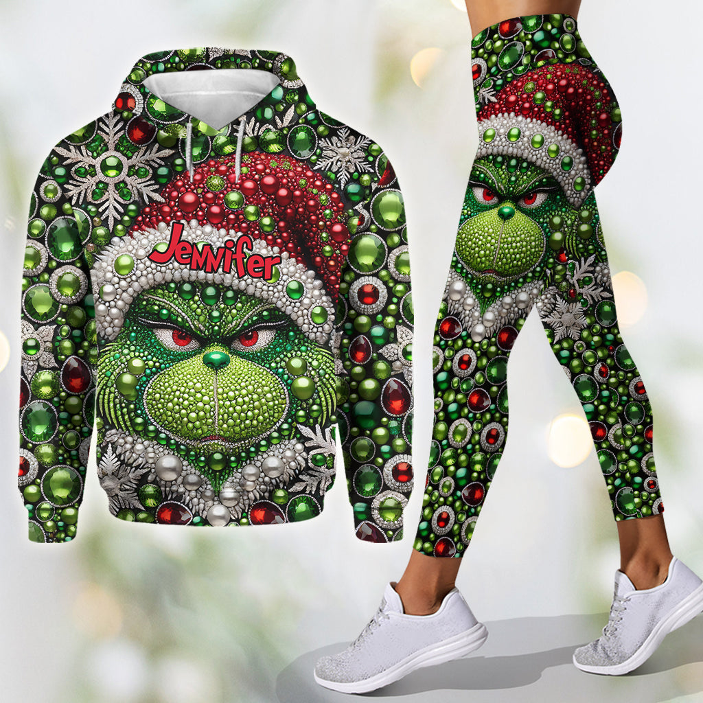 Personalized Grinch Hoodie and Leggings Christmas Outfit Hoodie & Leggings GradoCreations