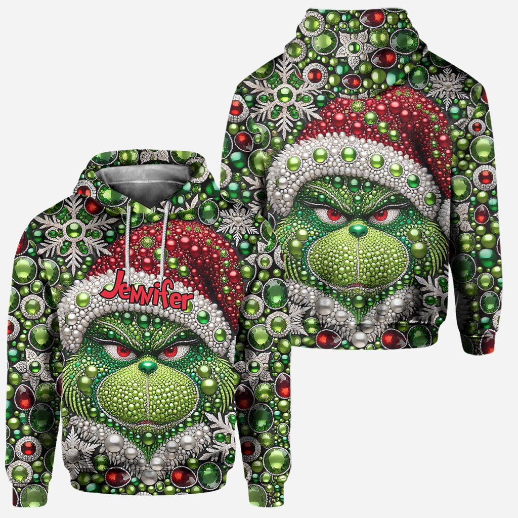Personalized Grinch Hoodie and Leggings Christmas Outfit Hoodie & Leggings GradoCreations