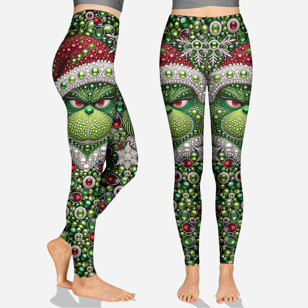 Personalized Grinch Hoodie and Leggings Christmas Outfit Hoodie & Leggings GradoCreations