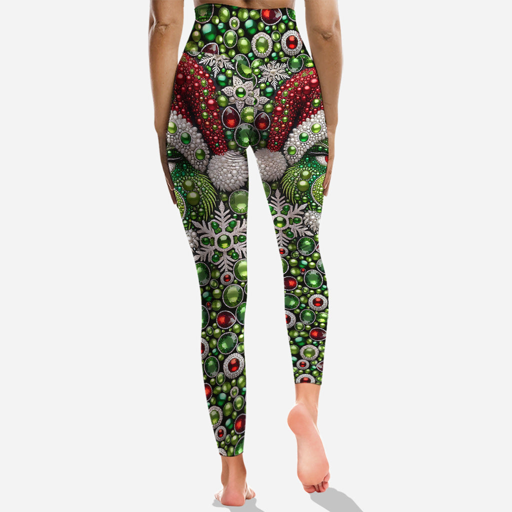 Personalized Grinch Hoodie and Leggings Christmas Outfit Hoodie & Leggings GradoCreations
