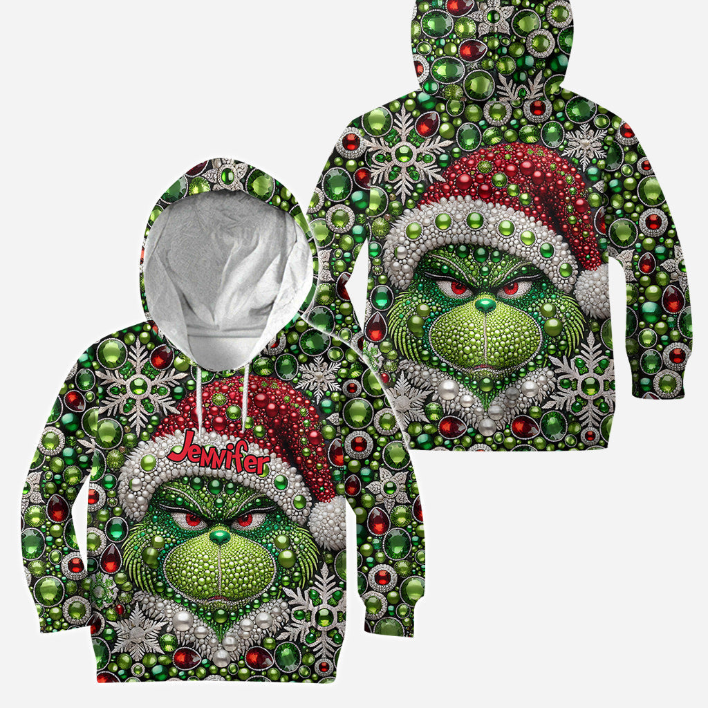 Personalized Grinch Hoodie and Leggings Christmas Outfit Hoodie & Leggings GradoCreations