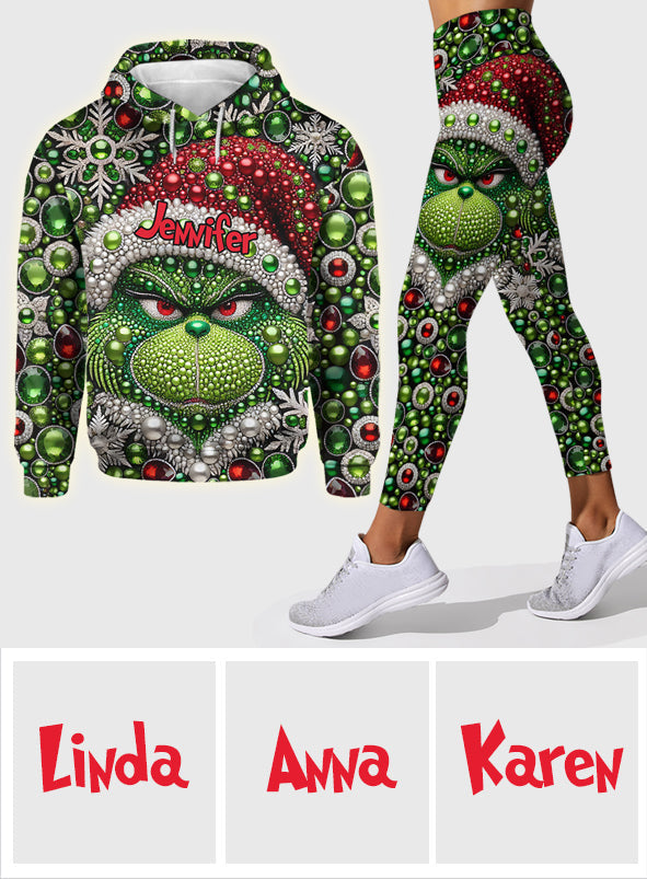 Personalized Grinch Hoodie and Leggings Christmas Outfit Hoodie & Leggings GradoCreations