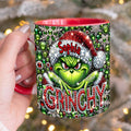 Personalized Grinch Accent Mug with Custom Name for Christmas Accent Mug GradoCreations