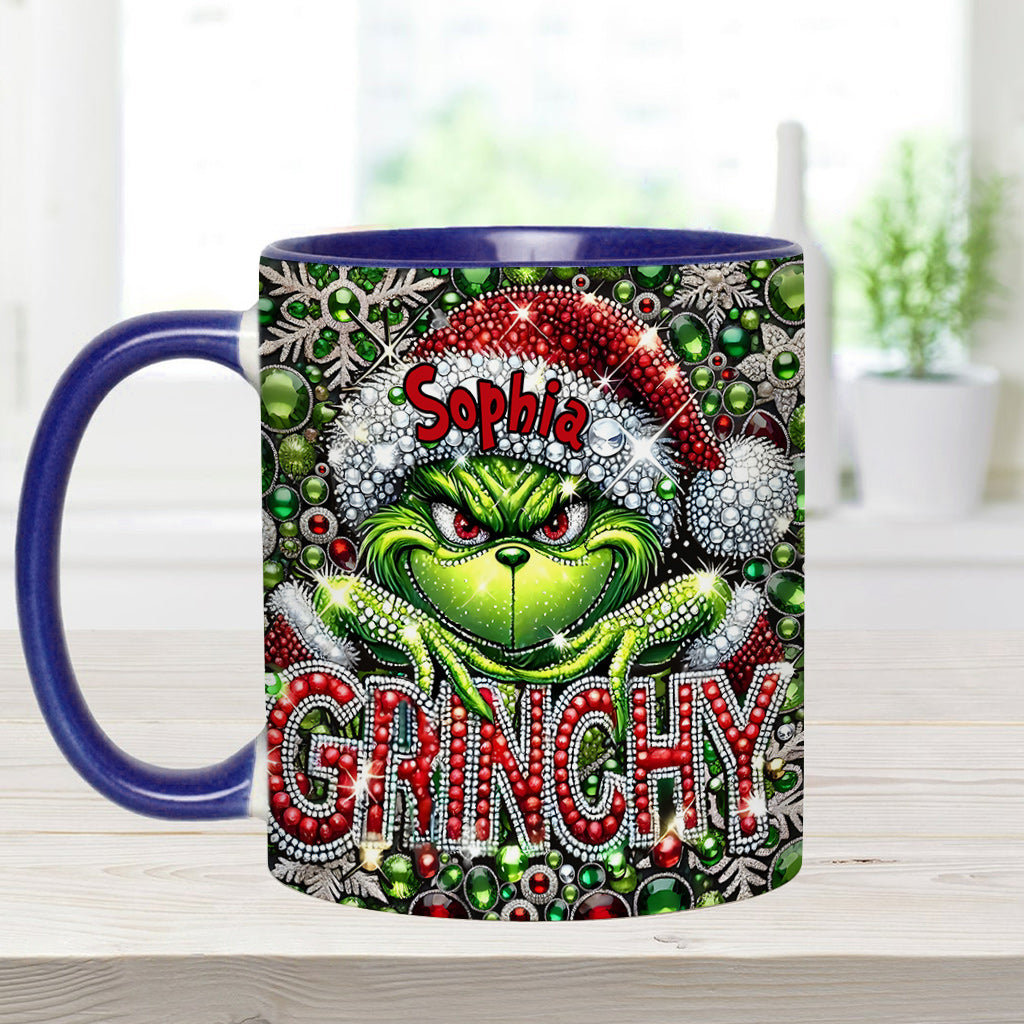 Personalized Grinch Accent Mug with Custom Name for Christmas Accent Mug GradoCreations