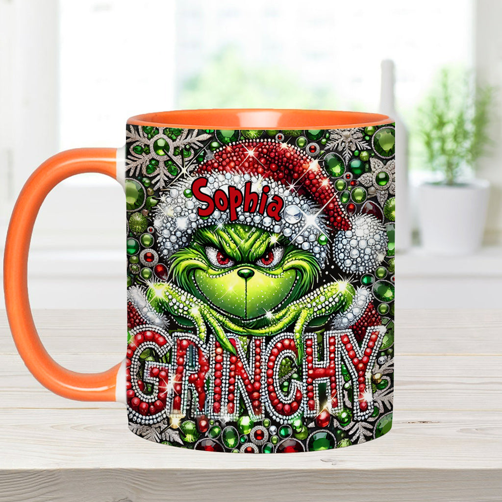 Personalized Grinch Accent Mug with Custom Name for Christmas Accent Mug GradoCreations