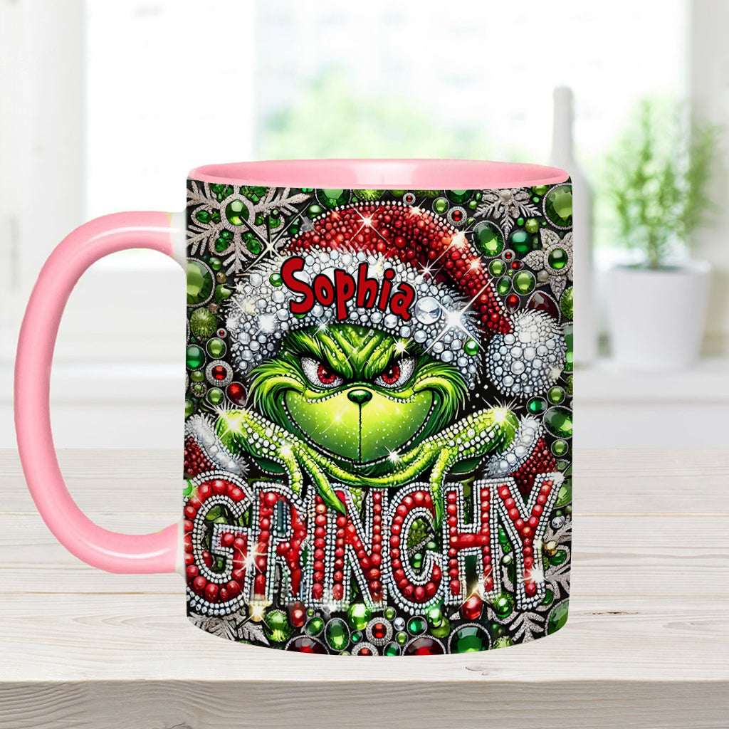 Personalized Grinch Accent Mug with Custom Name for Christmas Accent Mug GradoCreations
