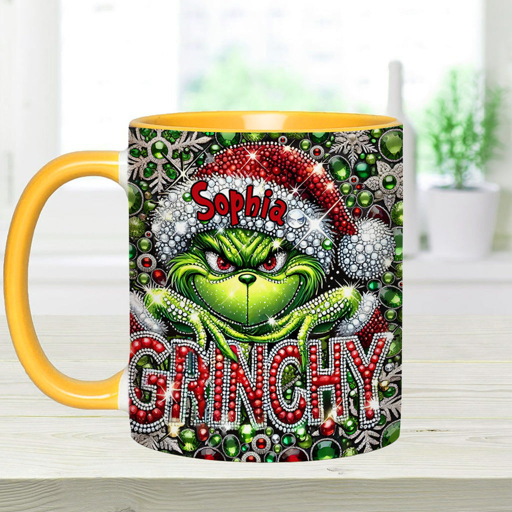 Personalized Grinch Accent Mug with Custom Name for Christmas Accent Mug GradoCreations