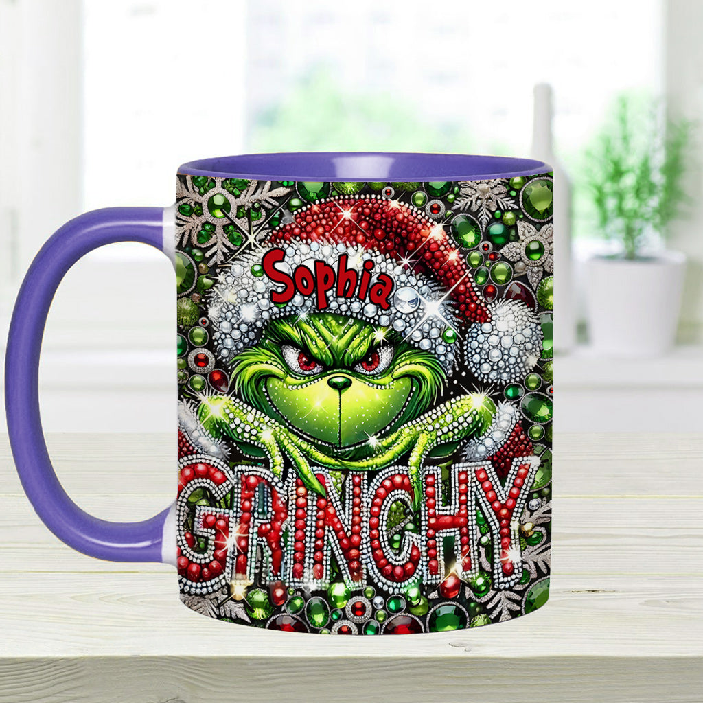 Personalized Grinch Accent Mug with Custom Name for Christmas Accent Mug GradoCreations